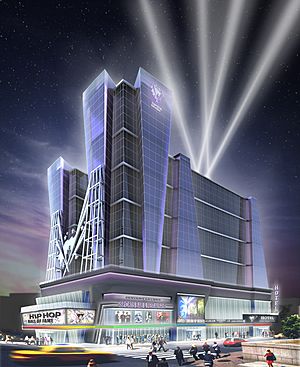 Hip Hop Hall of Fame Museum & Hotel Mega-Entertainment Complex Night Rendering