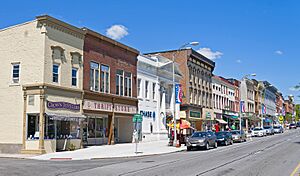 Historic building row on Main Street, Canandaigua, NY
