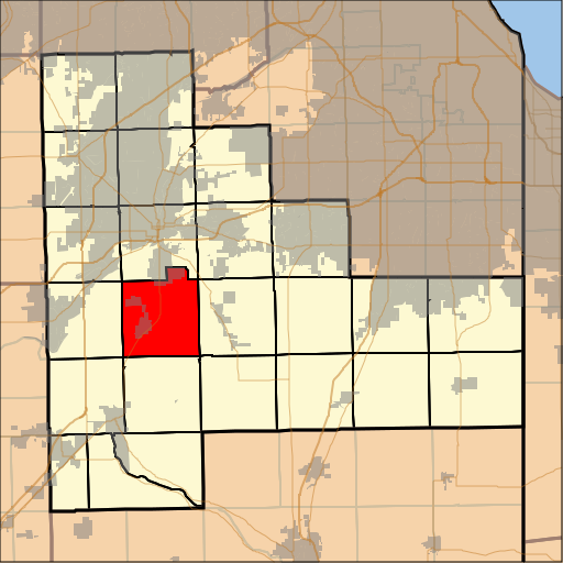 Map highlighting Jackson Township, Will County, Illinois