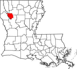 Map of Louisiana highlighting Red River Parish