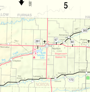 Map of Norton Co, Ks, USA