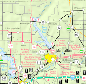 KDOT map of Riley County (legend)