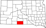 State map highlighting Todd County