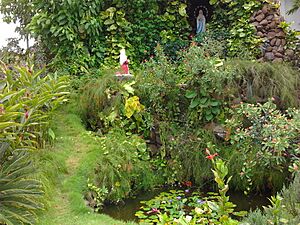 Marian grotto with a lily pond in San Thome Basilica, Chennai