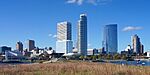 Milwaukee October 2025 47 (city skyline from Lakeshore State Park) (cropped).jpg
