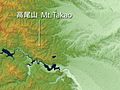Mount Takao Relief Map, SRTM-1