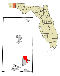 Location in Okaloosa County and the state of Florida