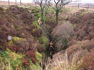 Rumbling hole entrance rigging