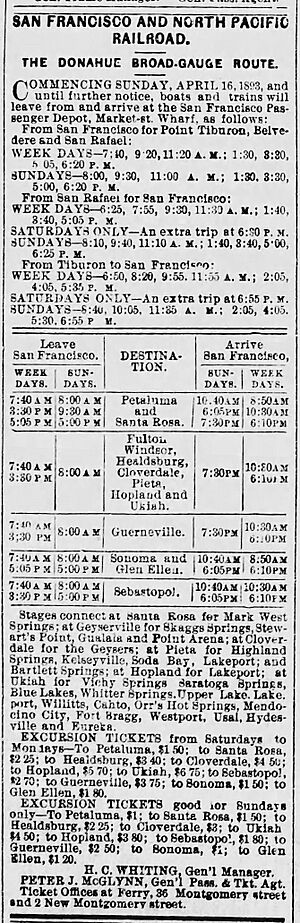 San Francisco and North Pacific Railroad - The Donohue Broad-Gauge Route