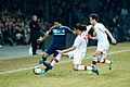 Sergio Agüero (L), Ricardo Rodriguez (C), Valentin Stocker (R) - Switzerland vs. Argentina, 29th February 2012