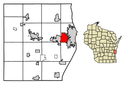 Location of Kohler in Sheboygan County, Wisconsin.