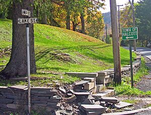 Sign for Halcott in Fleischmanns, NY