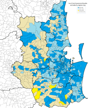 South East Queensland places progress map