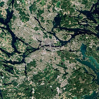 Stockholm by Sentinel-2, 2018-07-16