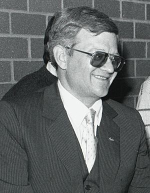 Tom Clancy at Boston College's Burns Library in November 1989