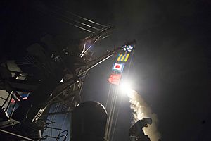 USS Ross 2017 Shayrat strike 170407-N-FQ994-031