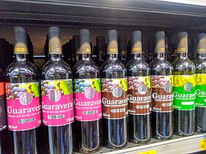 Vinhos Guaravera sendo vendidos no Paraná