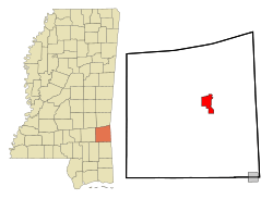 Location of Waynesboro, Mississippi
