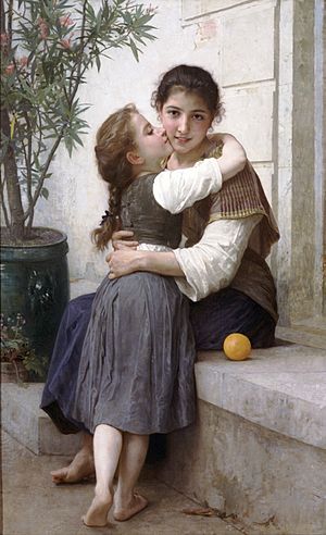 William-Adolphe Bouguereau (1825-1905) - A Little Coaxing (1890)