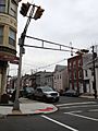2014-12-20 14 49 17 Horizontally-mounted traffic light at the intersection of Calhoun Street (Mercer County Route 653) and Spring Street in Trenton, New Jersey