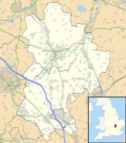 A map showing the position of the church in Bedfordshire
