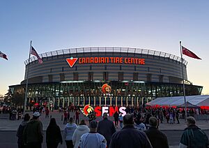 Canadian Tire Centre exterior before a match in 2022