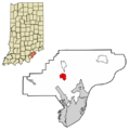 Clark County Indiana Incorporated and Unincorporated areas Memphis Highlighted 1848384