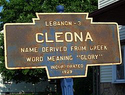 Cleona, PA Keystone Marker in 2003.jpg