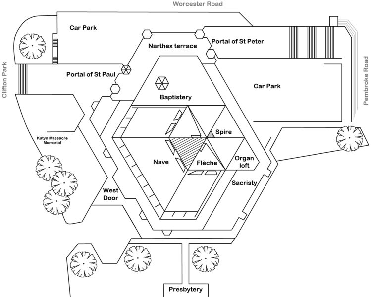 Clifton Cathedral exterior plan