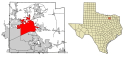 Location of McKinney in Collin County, Texas