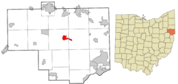 Location of Lisbon in Columbiana County, Ohio.