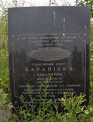 Commemorative plaque Struve Geodetic Arc Baranivka