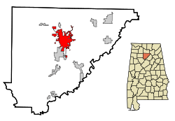 Location in Cullman County and the state of Alabama