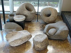 Dagon Museum, Mortars from Natufian Culture, Grinding stones from Neolithic pre-pottery phase