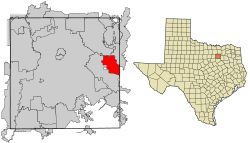Location within Dallas County and the state of Texas