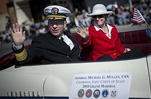 Defense.gov News Photo 101111-N-0696M-332 - Chairman of the Joint Chiefs of Staff Adm. Mike Mullen U.S. Navy Grand Marshal of the 7th Annual San Fernando Valley Veteran s Day Parade and