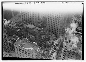 Equitable fire from Singer building on January 9, 1912