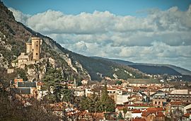 View of Chateau de Foix in Lazema area