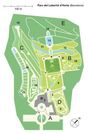 General Map - Parc del Laberint d’Horta - Barcelona