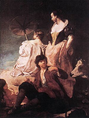 Giovanni Battista Piazzetta - Idyll at the Coast - WGA17426