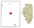 Hamilton County Illinois Incorporated and Unincorporated areas McLeansboro Highlighted