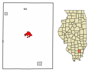 Location of McLeansboro in Hamilton County, Illinois.