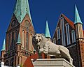 Henry the Lion Monument in front of the Dom. Schwerin, Germany