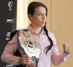 Joanna Jędrzejczyk With UFC Championship