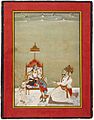 Maharaja Gaj Singhji (1723, r.1745-1787) of Bikaner worshiping goddess Karni Mata