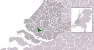 Highlighted position of Spijkenisse in a municipal map of South Holland