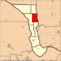 Map highlighting Crater Precinct, Calhoun County, Illinois