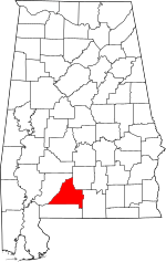 Map of Alabama highlighting Conecuh County