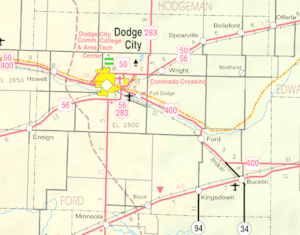 Map of Ford Co, Ks, USA