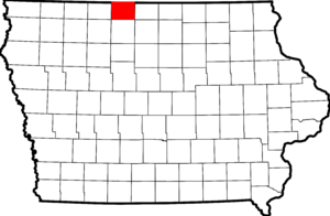 Map of Iowa highlighting Bancroft County.svg